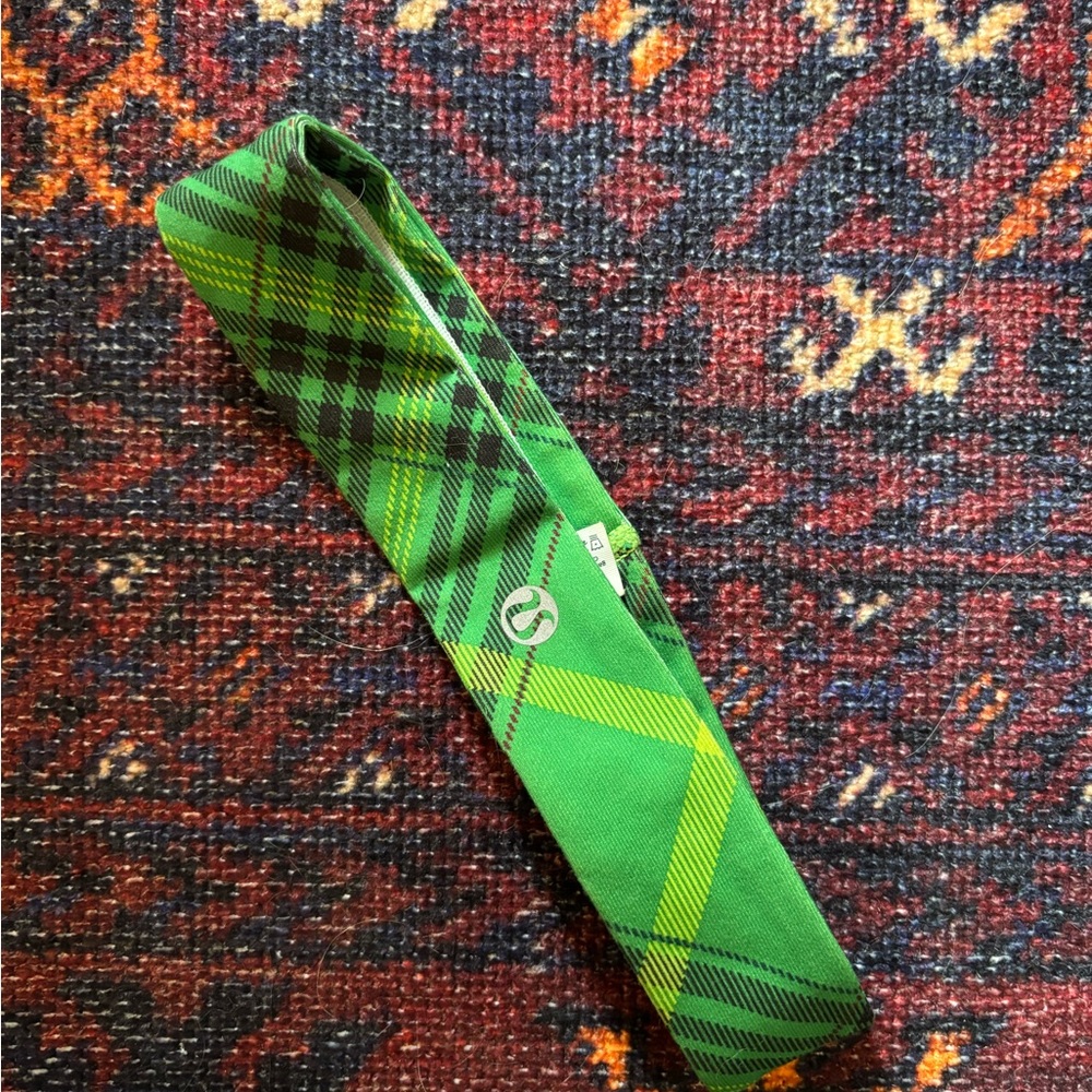 lululemon Green Plaid Headband Women